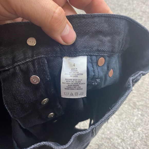 Aeropostale Shorts Womens 4 High Rise Cut-Off Distressed Button Fly jean cowgirl - Picture 6 of 12